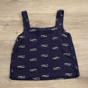 Linen Fish Pattern Tank Top